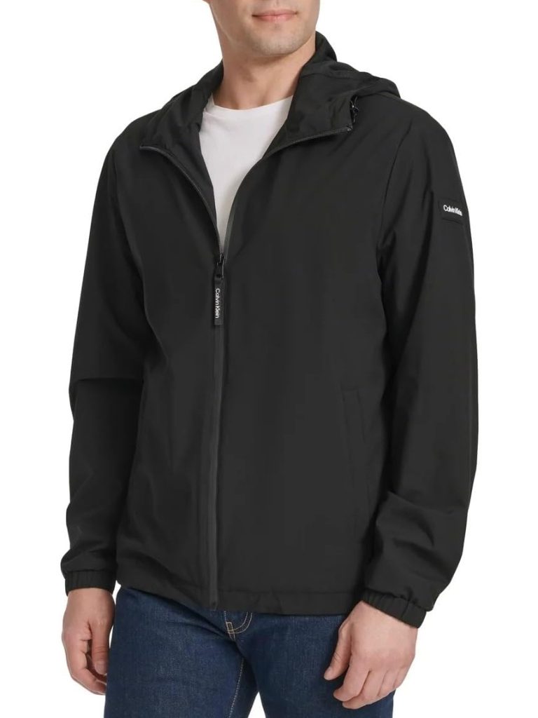 Calvin Klein Men’s Full Zip Hooded Windbreaker Jacket
