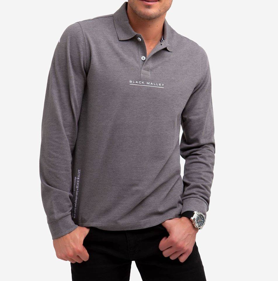 US POLO SOLID PIQUE LONG SLEEVE POLO SHIRT