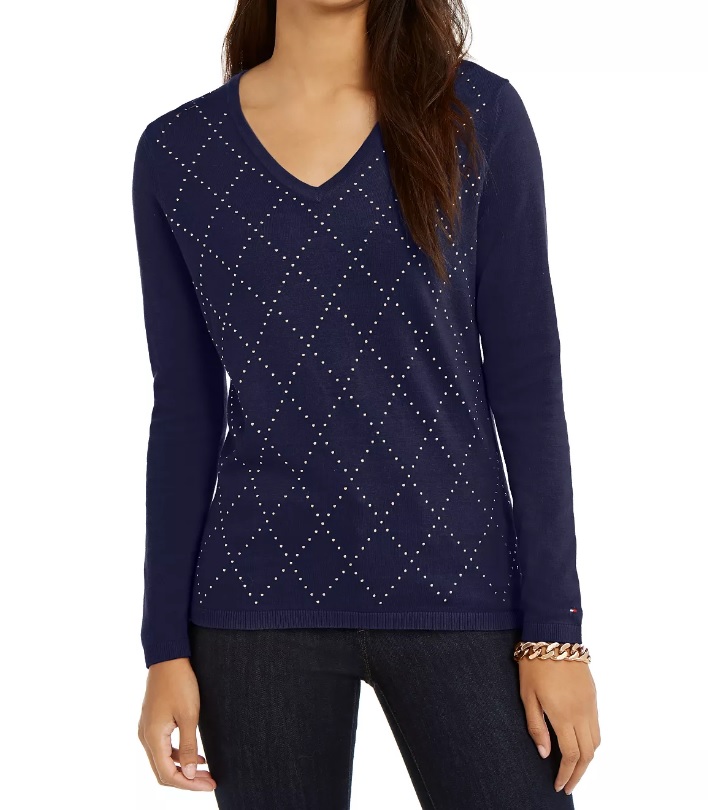 Tommy Hilfiger Women's Classic Fit Lightweight V-Neck Sweater