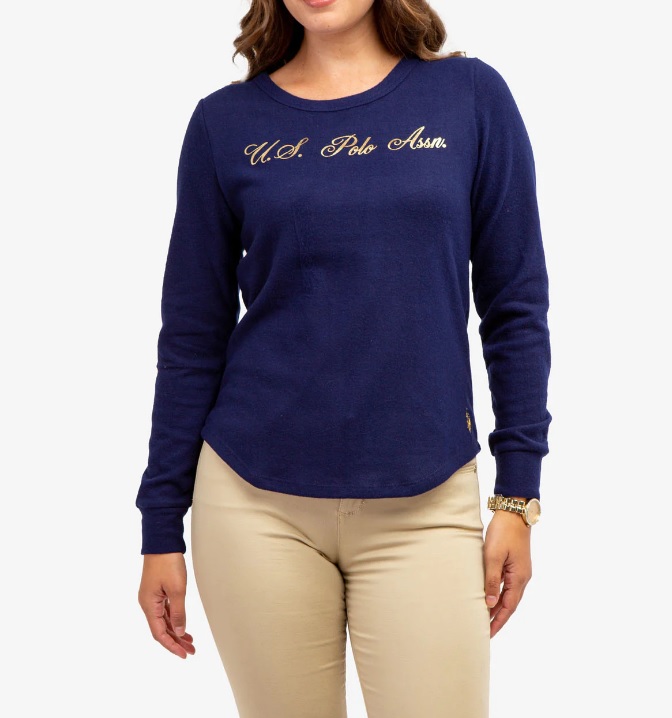 US POLO SOFT LONG SLEEVE FOIL LOGO HACCI TOP