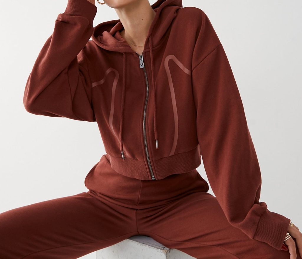 True Religion HORSESHOE ZIP CROP HOODIE
