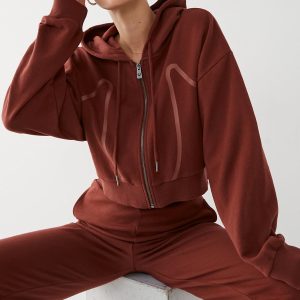 True Religion HORSESHOE ZIP CROP HOODIE