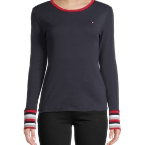 Tommy Hilfiger Women's Classic Fit Striped 3/4 Sleeve T-Shirt