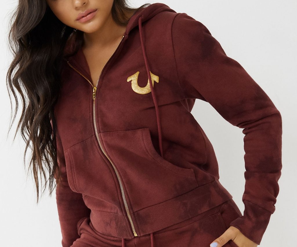 TRUE RELIGION TIE DYE LOGO ZIP HOODIE