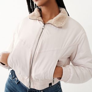 TRUE RELIGION REVERSIBLE CROP JACKET