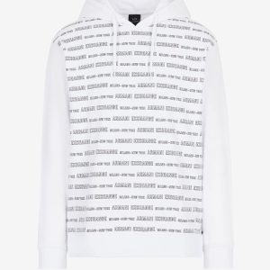 Armani Exchange all over logo print hoodie