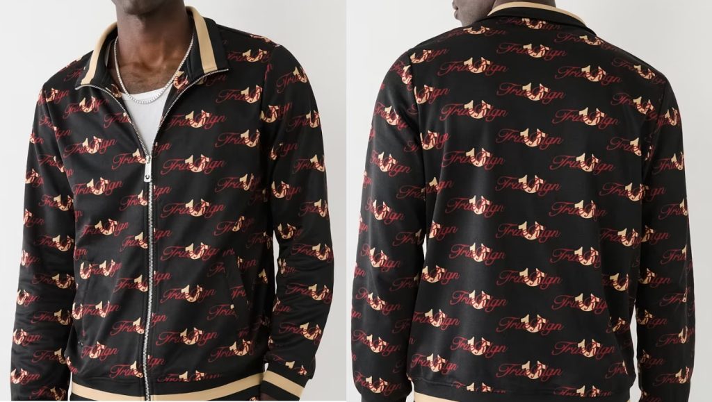 True Religion ALLOVER PRINT LOGO TRACK JACKET