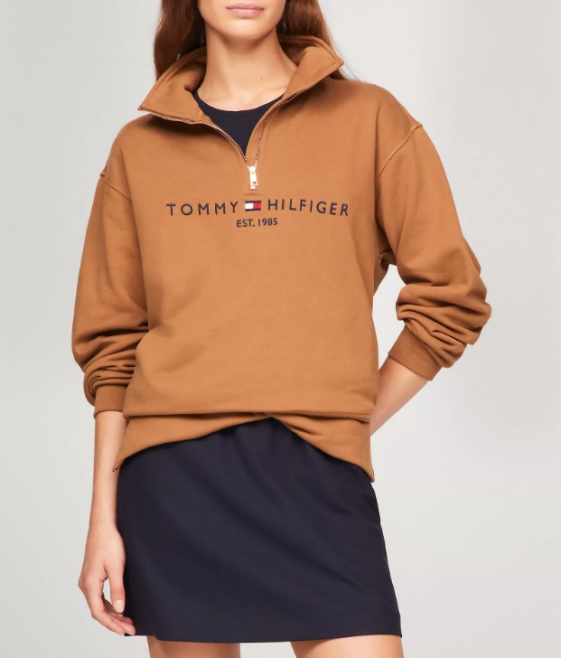 Tommy Hilfiger Half-Zip Embroidered Logo Sweatshirt