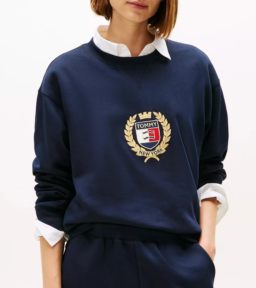 Tommy Hilfiger Women's Crest Logo Fleece Sweatshirt