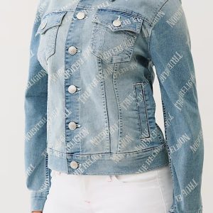 True Religion ALLOVER LOGO TRUCKER JACKET