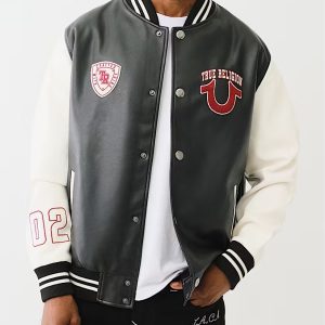 True Religion TRUE LOGO PATCH VARSITY JACKET