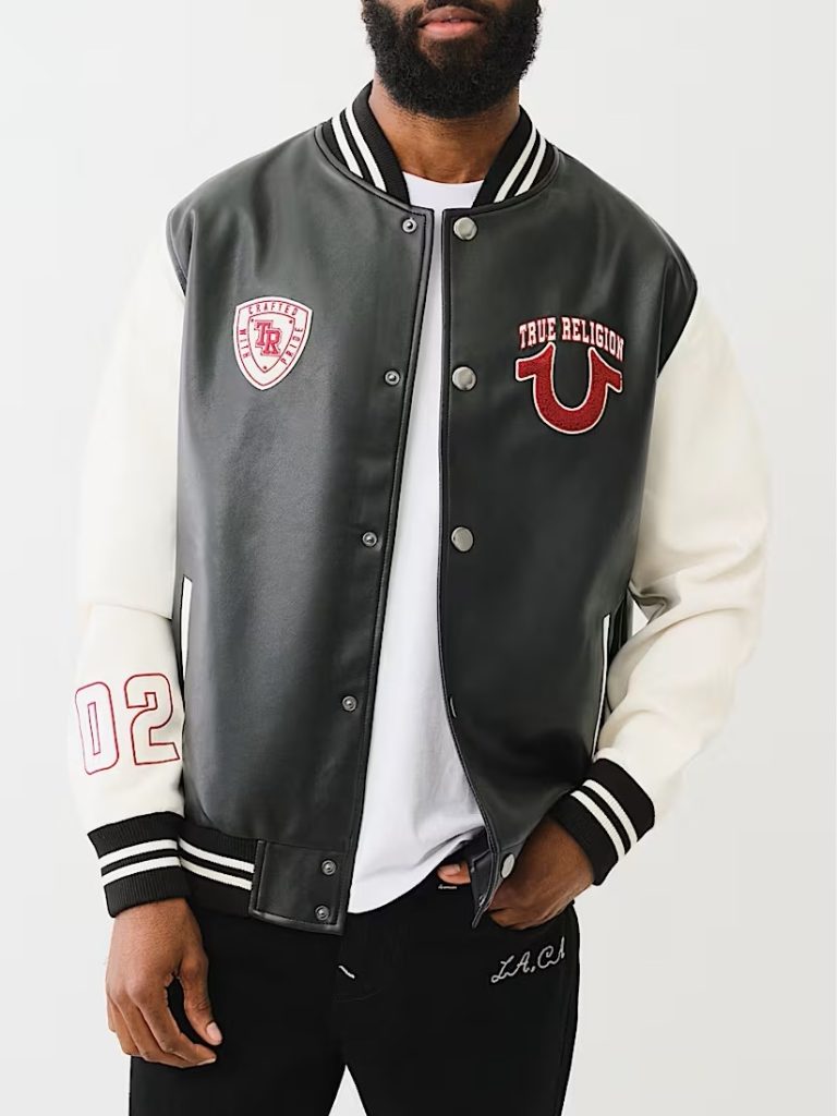 True Religion TRUE LOGO PATCH VARSITY JACKET