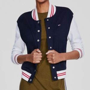 Tommy Jeans Women's French Terry Long-Sleeve Varsity Jacket