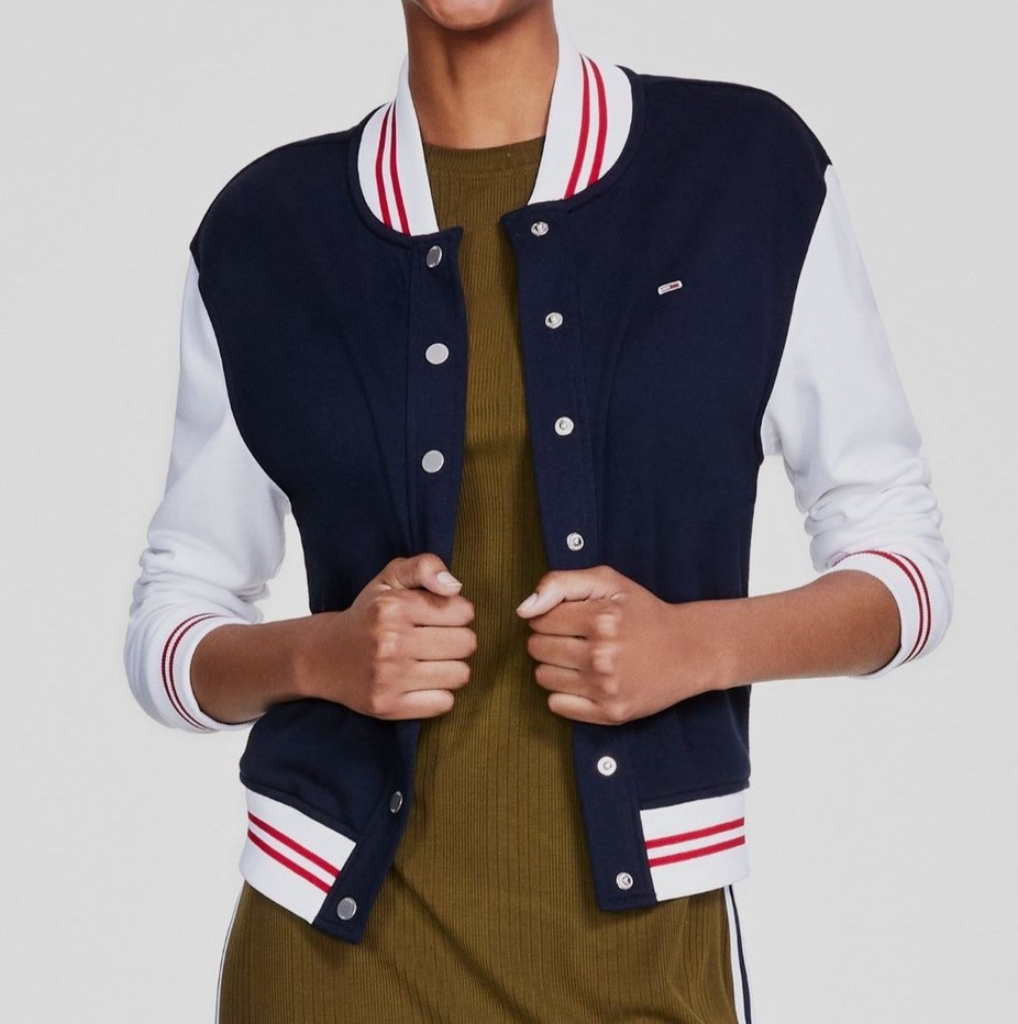 Tommy Jeans Women's French Terry Long-Sleeve Varsity Jacket