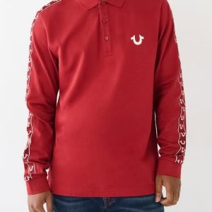 True Religion LONG SLEEVE LOGO POLO SHIRT